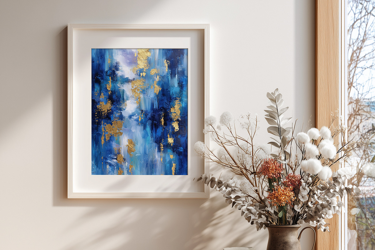 Blue Gold Abstract Illustration, a Decorative Illustration by Housui Patterns (Photo 5 of 12)