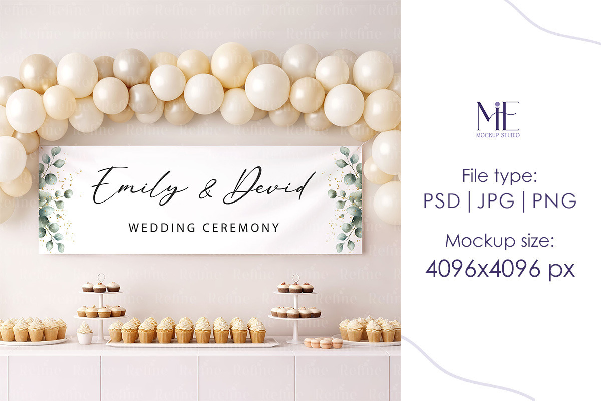 Party Banner Mockup Wall Tapestry, a Merchandise Mockup by Mie Mockup Studio (Photo 8 of 8)