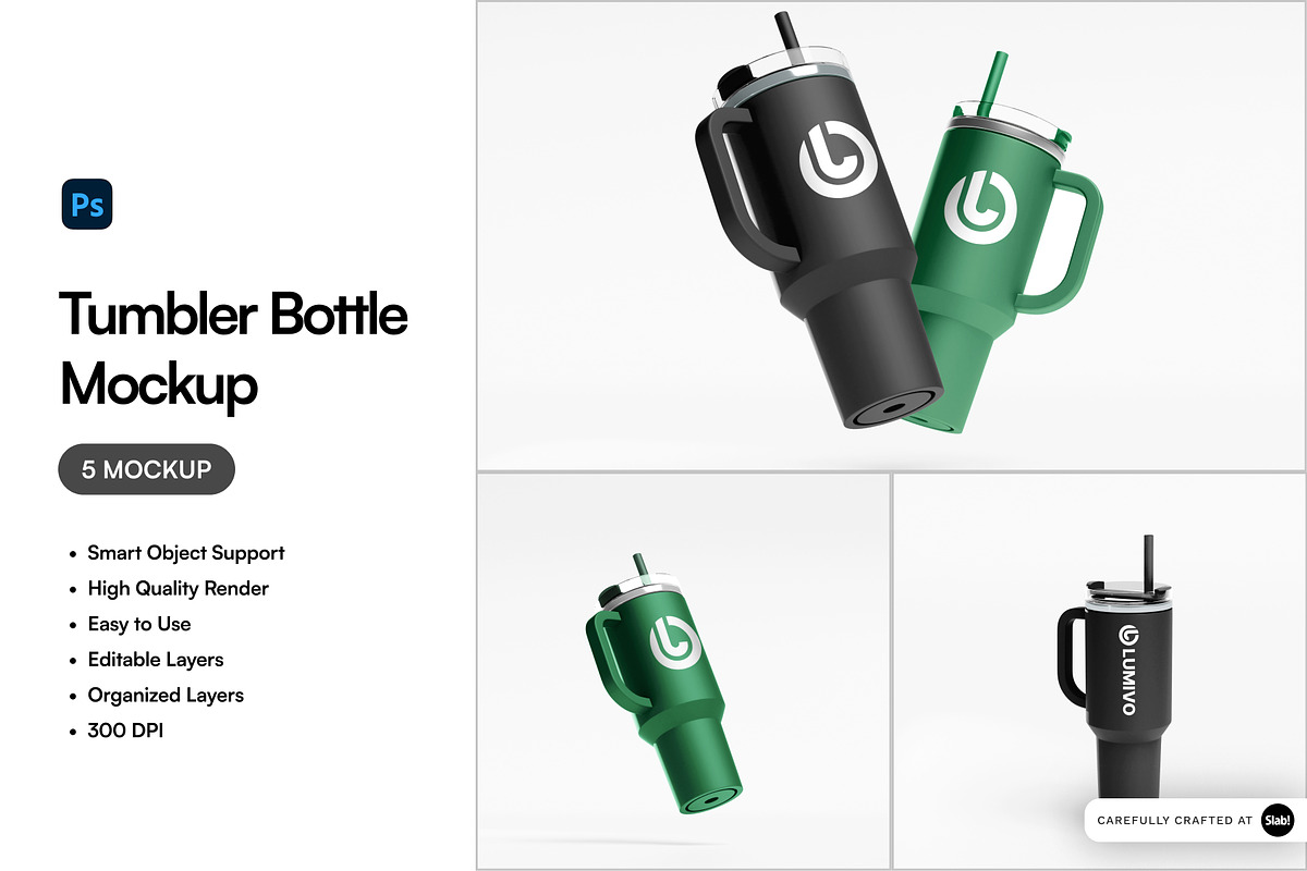 Tumbler bottle Mockup, a Merchandise Mockup by SLAB! Design (Photo 1 of 7)