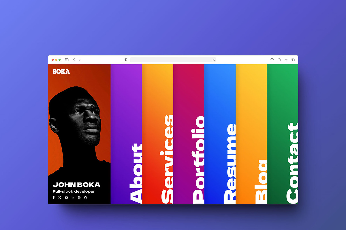 Boka - portfolio and resume template, a Bootstrap Template by SLICEmyPAGE (Photo 3 of 13)
