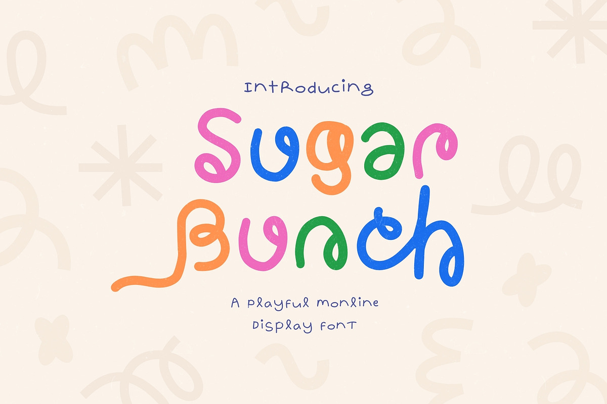 Sugar Bunch Playful Monoline Display, a Handwritten Font by Sloulyfe (Photo 1 of 10)