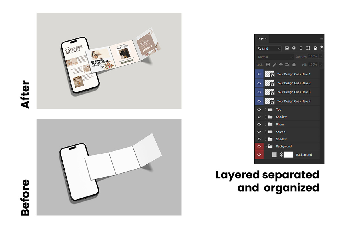 Carousel Social Media Mockup, an iPhone Mockup by My Code Std (Photo 6 of 6)