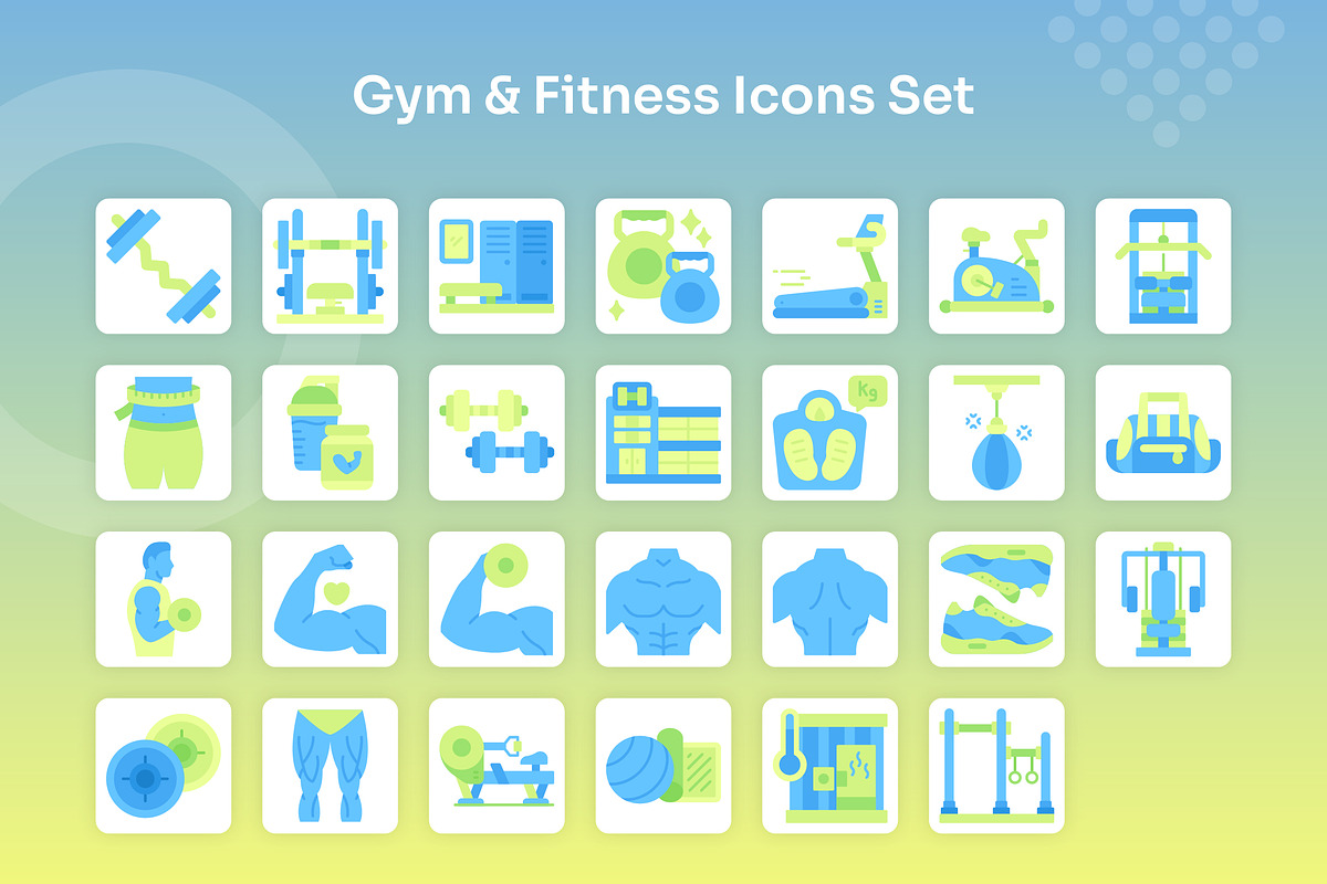 Gym & Fitness Icons Set - Flat, an Icon by Kmg Design (Photo 2 of 2)