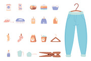 Clothes Washing Laundry Set, an Object Illustration by studiogstock (Thumbnail 1 of 4)