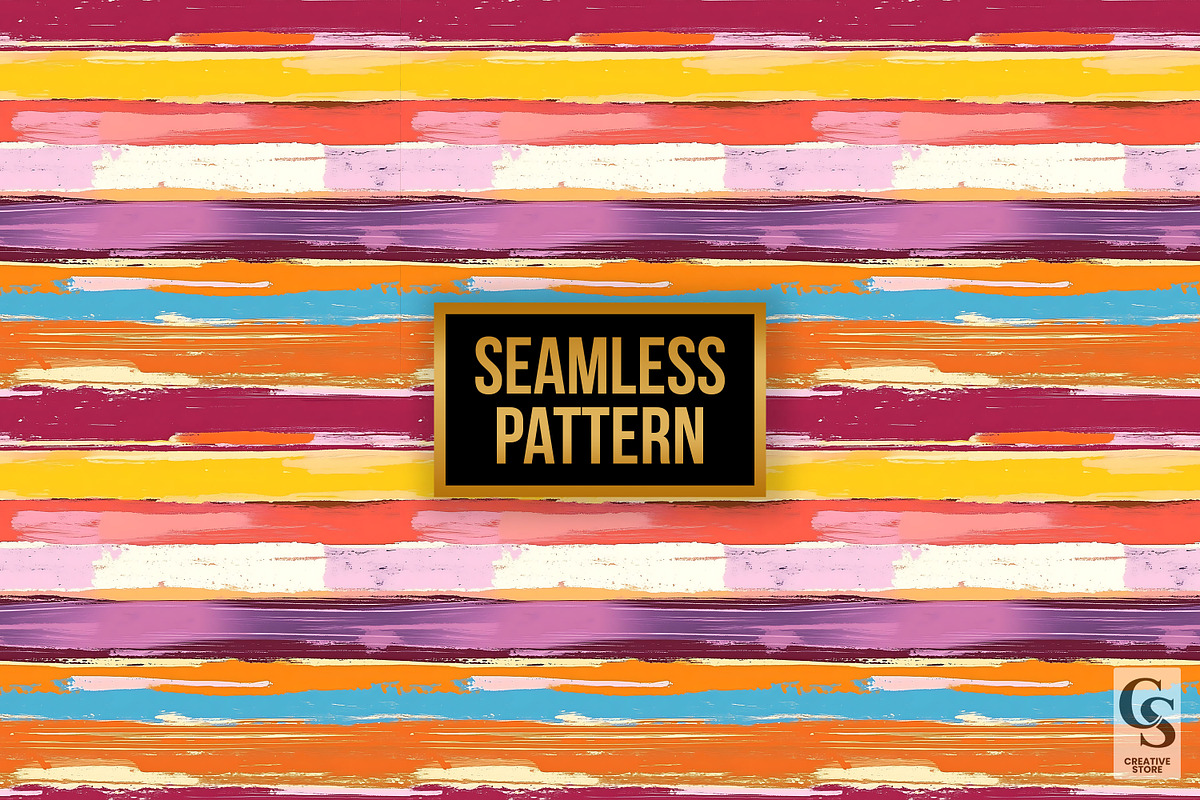 Colorful Painted Stripes Pattern, a Pattern Graphic by Creative Store (Photo 4 of 5)