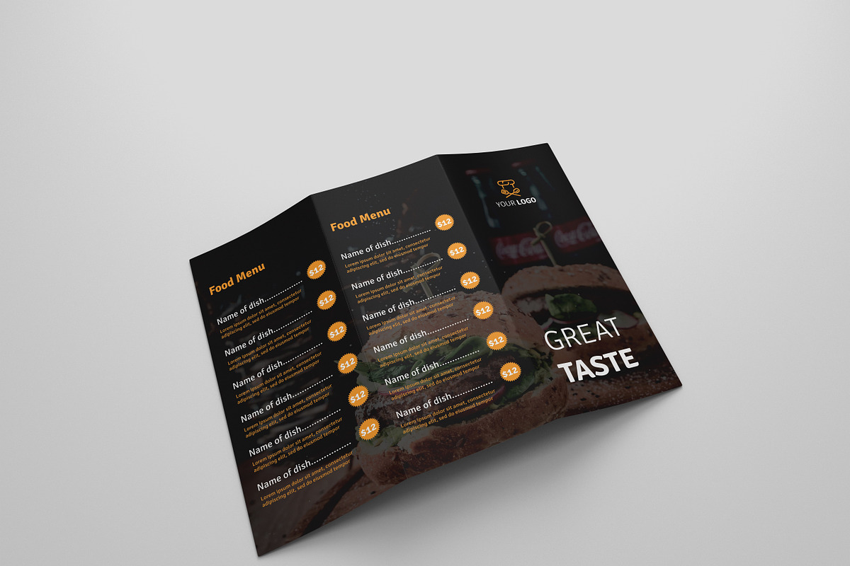 6 Food Menu Tri Fold Bochures, a Brochure Template by Creatricks (Photo 7 of 13)
