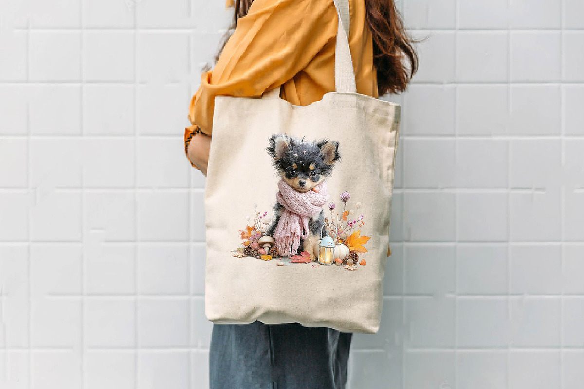Cute Whimsical Watercolor Fall Dog, a Seasonal Illustration by CreationArt (Photo 7 of 7)