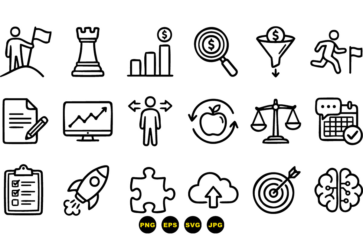 Business Strategy Icon Set, an Illustration by designvectx (Photo 3 of 3)