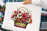 Watercolor easter flower basket clip, an Illustration by SinaCreation (Thumbnail 10 of 11)