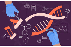 Dna modification. CRISPR CAS9, an Illustration by Stock-Smart-Start