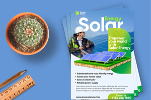 Solar energy flyer template