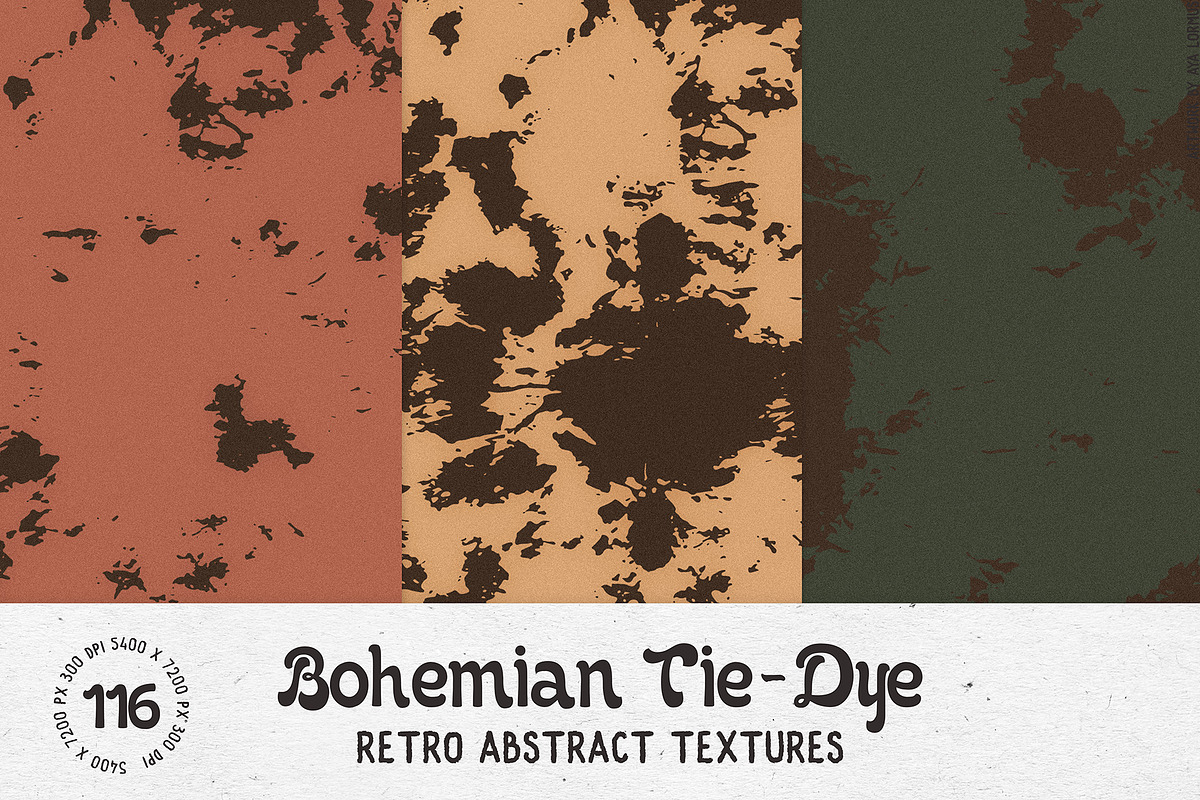 Bohemian TieDye Retro textures, a Texture Graphic by AyaLormus (Photo 13 of 17)