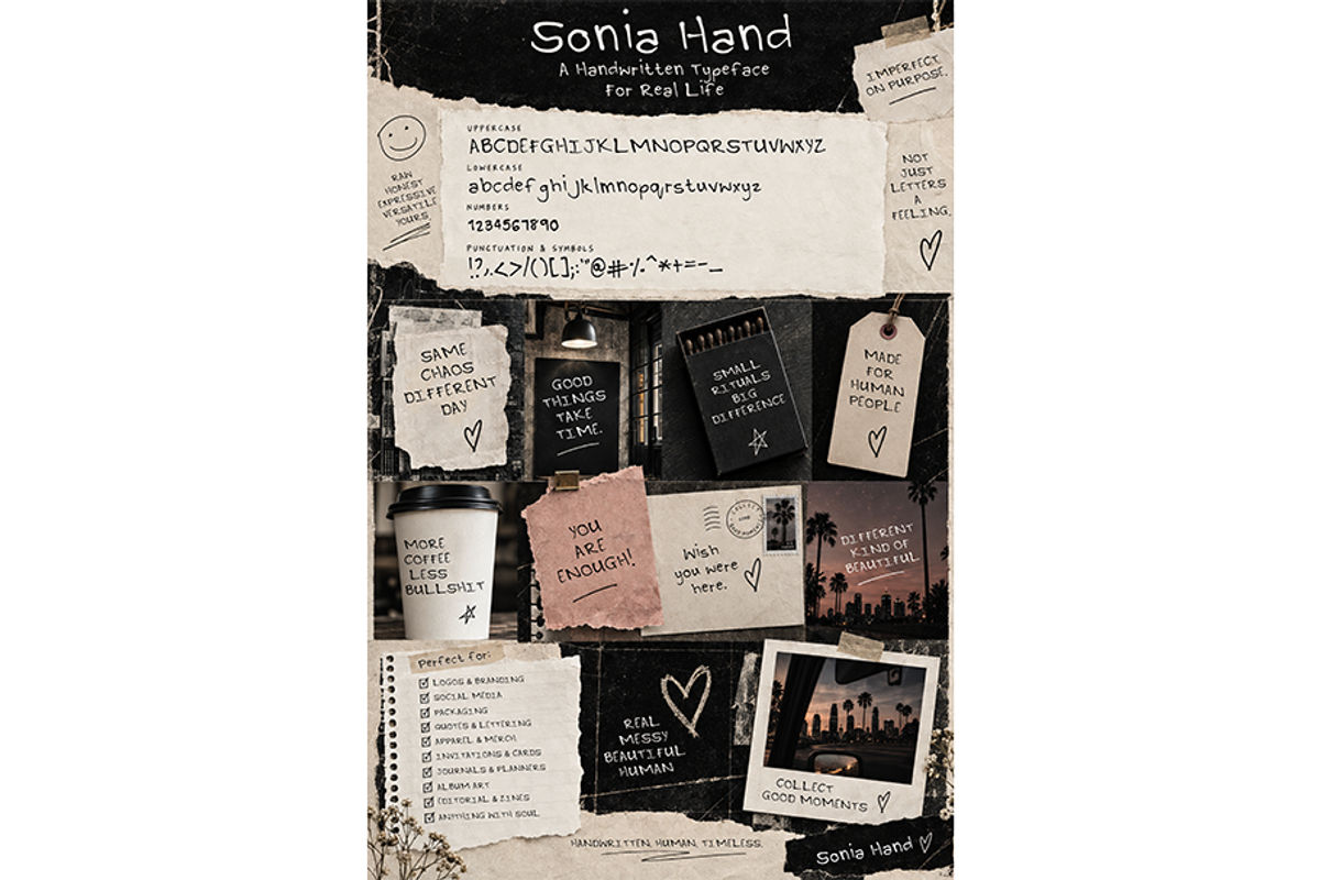Sonia Hand - Human Handwritten Font, a Handwritten Font by Aurum Creative (Photo 3 of 6)
