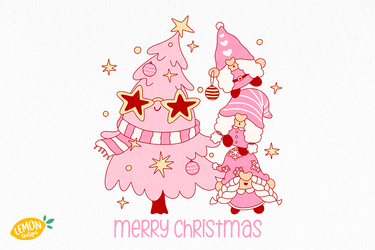 Pink Christmas PNG Sublimation, a Seasonal Illustration by LemonDesign (Photo 12 of 12)