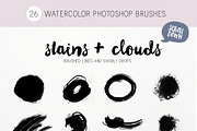 Doodle Watercolor photoshop brushes, a Brush Add-On by Studio-Charlie (Thumbnail 2 of 4)