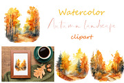 Watercolor autumn tree clipart, fall, an Object Graphic by KomtsyanTatyanaArt (Thumbnail 1 of 3)