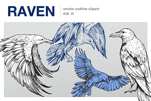 Raven vector clipart