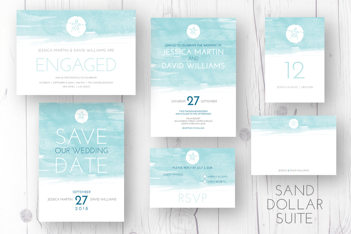 Sand Dollar Suite, an Invitation Template by Charming Ink (Photo 2 of 2)