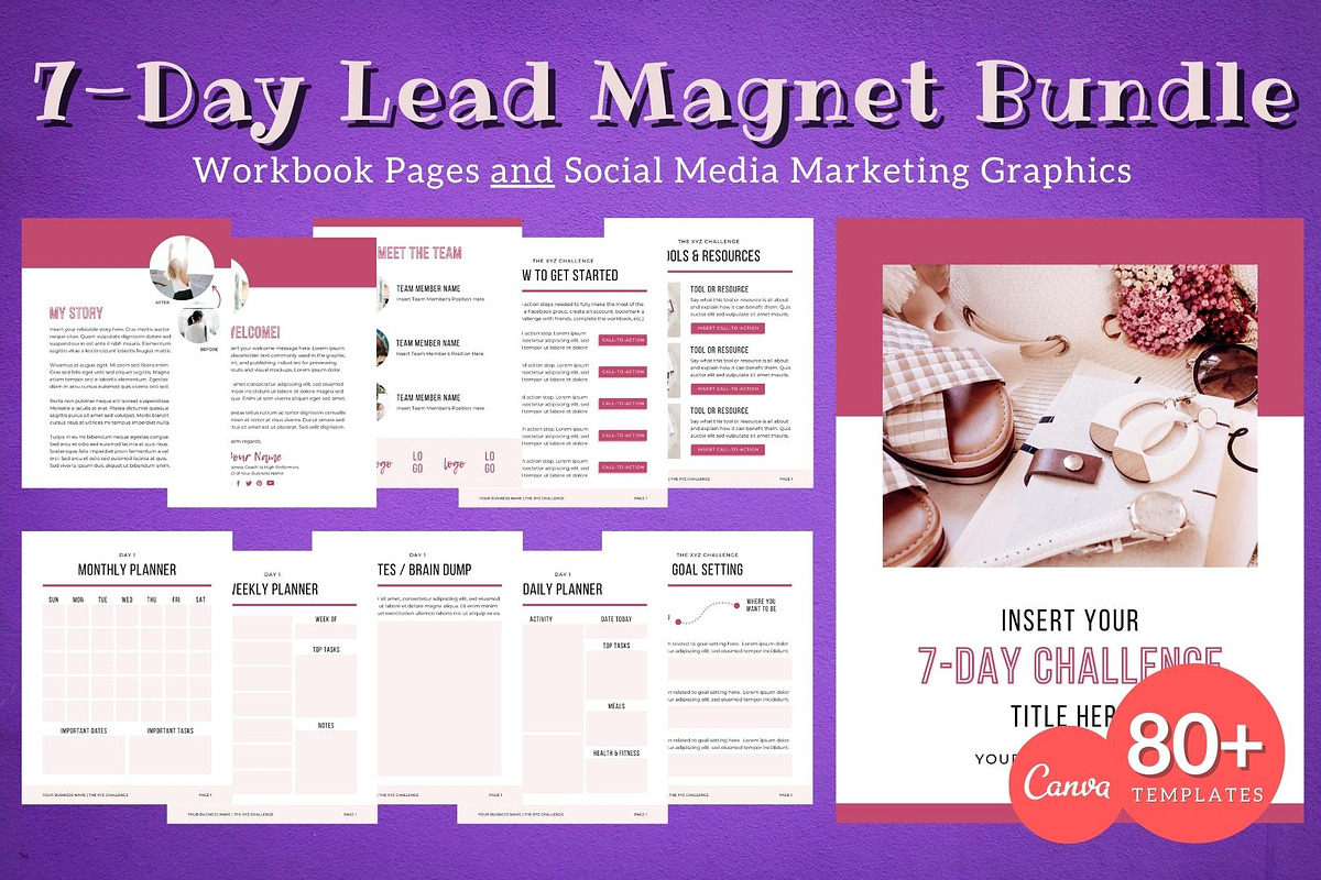7-Day Lead Magnet Challenge Bundle, an Email Template by ProductiveandFree (Photo 1 of 19)
