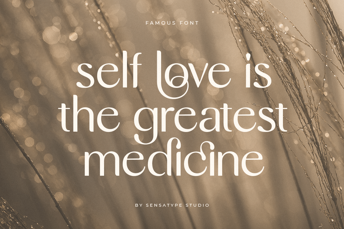 Famous - Modern Feminine Beauty Font, a Sans Serif Font by Sensatype (Photo 5 of 33)