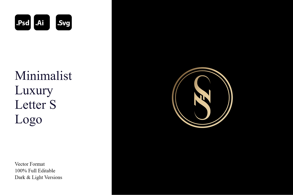 Minimalist Luxury Letter S Logo, a Branding & Logo Template by Luxury Logos (Photo 1 of 4)