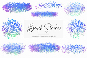 Rainbow Brush Strokes Clipart