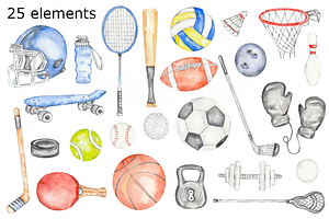 Sport 2 Watercolor Clipart