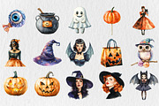 Retro Halloween Clipart, an Illustration by Rose Art (Thumbnail 3 of 4)