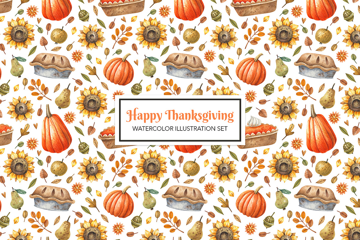 Happy Thanksgiving Day!, a Decorative Illustration by Watercolor by Tonia Tkach (Photo 10 of 10)