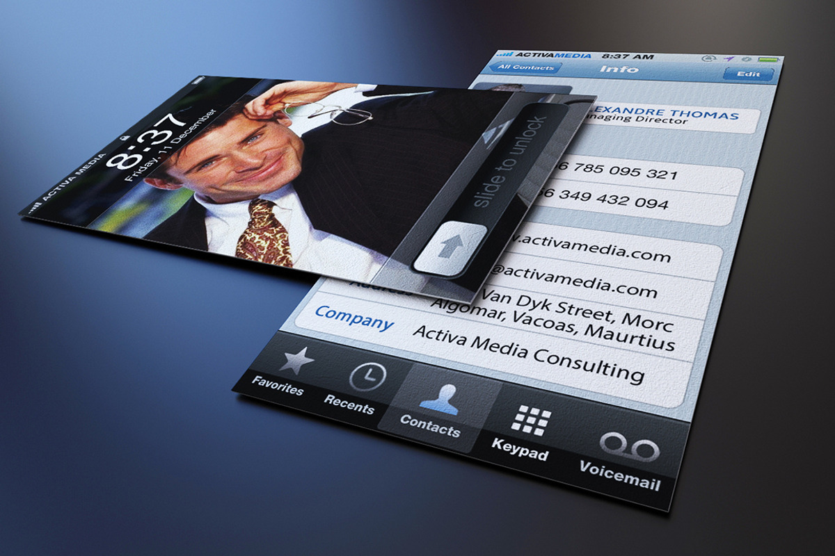 Iphone Business Card, a Business Card Template by Marvel (Photo 2 of 4)