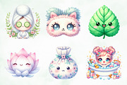 Cute Kawaii Spa Girl Clipart, an Illustration by Creative Art (Thumbnail 2 of 7)