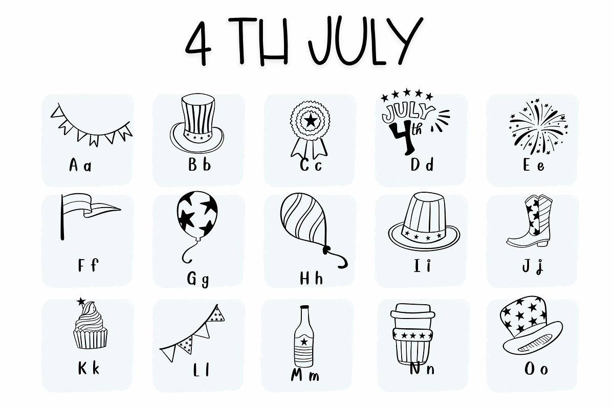 4 th July | Symbols Fonts preview 2