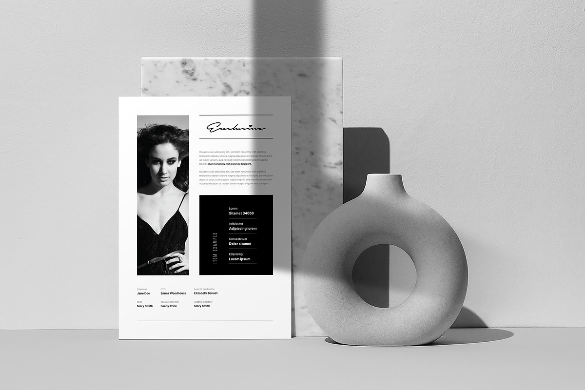 Black-White Postcard Flyers Canva, a Flyer Template by GoldenPixelStudio (Photo 4 of 12)