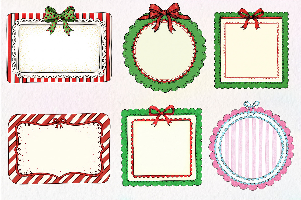 Christmas Coquette Frame Clipart, an Illustration by Dream Creation (Photo 4 of 4)