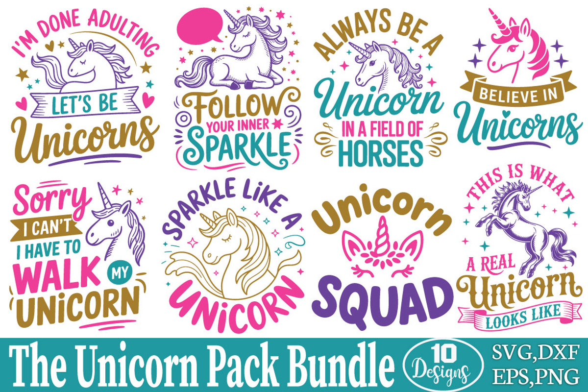 The Unicorn Pack Svg Bundle, an Object Graphic by DollarSmart (Photo 1 of 6)