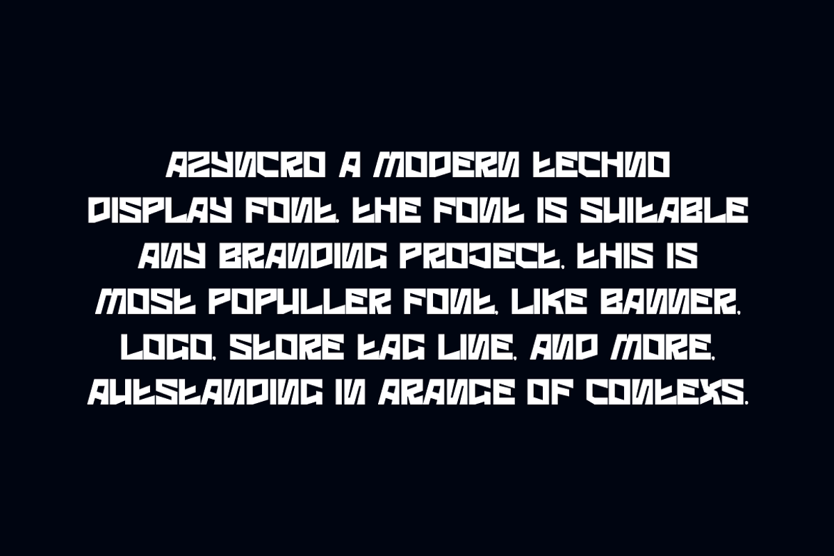 Azyncro - Digital Font, a Sans Serif Font by QR Design Studio (Photo 2 of 8)