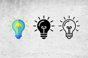 Creative Idea Lightbulb Vector Icons, an Outline Icon by Artonix (Thumbnail 2 of 2)