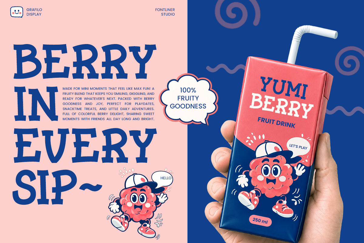 Grafilo – Childish Playful Font, a Slab Serif Font by Font Liner (Photo 9 of 10)