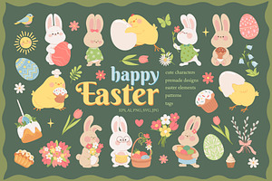 Spring Easter Bunny | Animal Clipart, an Animal Illustration by Berentine.art