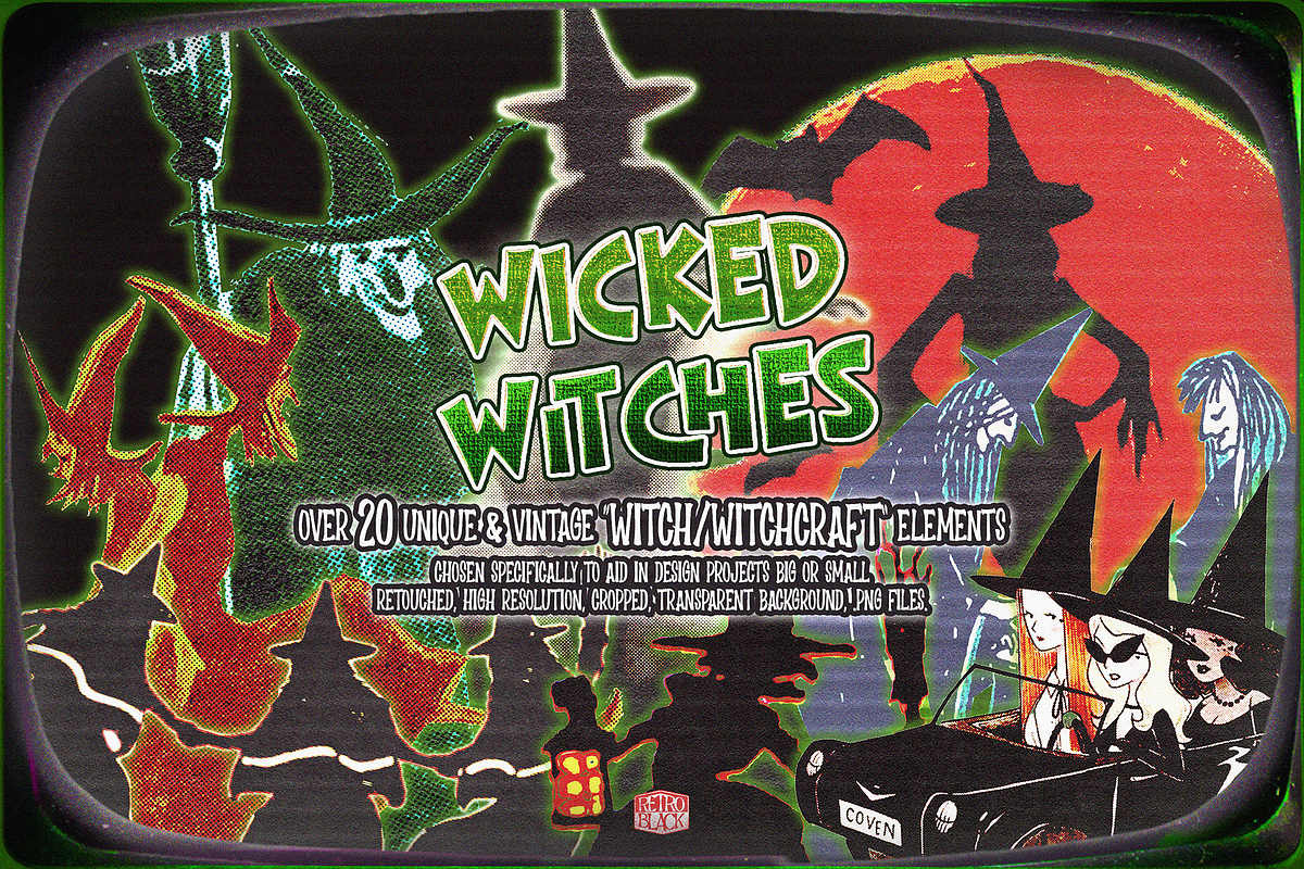 Retro Halloween Horror Collage Pack, an Object Graphic by Retro Black Studio (Photo 15 of 19)