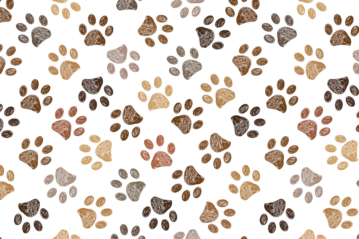 Paw print seamless pattern, a Pattern Graphic by gulsengunel (Photo 3 of 6)