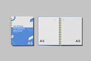 A5 Spiral Notebook Mockup Set, a Print Template by Graphiculon (Thumbnail 2 of 11)