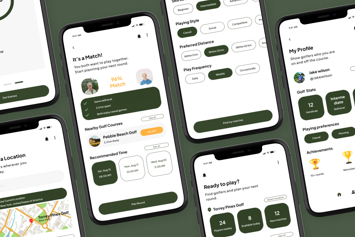 Golfee Golf Player Match App, an App Template by trabaskriya (Photo 3 of 5)