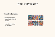 6 Whimsical Floral Seamless Patterns, a Pattern Graphic by Ninterints (Thumbnail 2 of 14)
