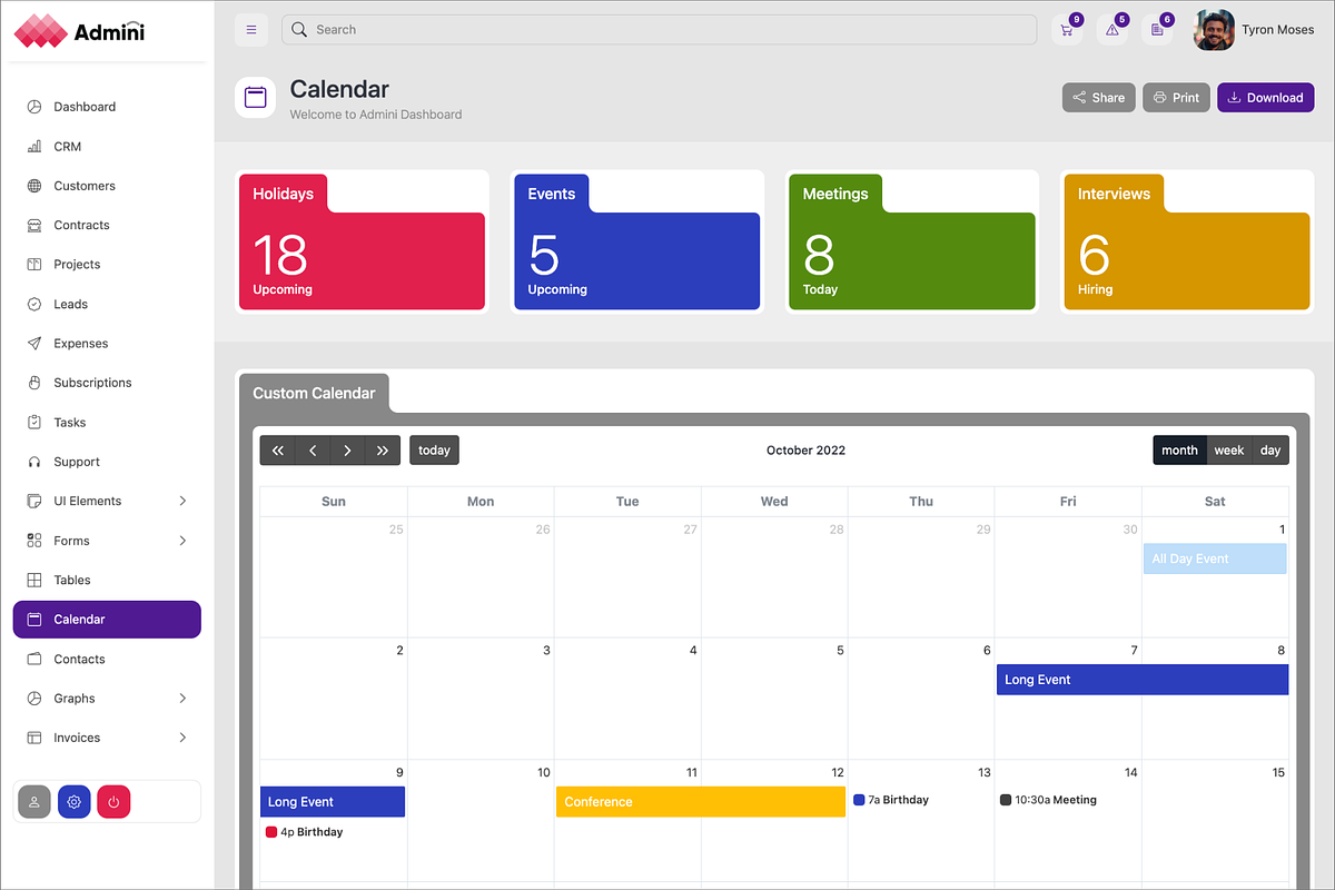 Admini - Admin Dashboard Template, a Bootstrap Template by Creative Themes (Photo 4 of 6)
