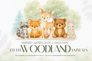 Woodland Animals Watercolor, an Animal Illustration by Ana-Sakuta (Thumbnail 1 of 10)