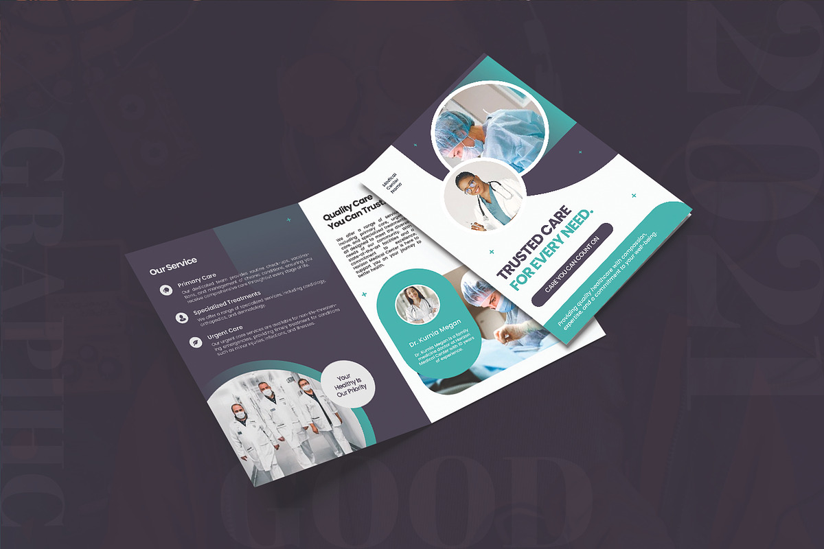 Medical Center - Bifold Brochure, a Brochure Template by AQR Studio (Photo 2 of 2)