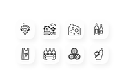 Wine 16 Thin Line Icons Set, an Outline Icon by Alex Blogoodf (Thumbnail 4 of 5)