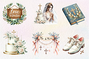 Watercolor Christian Wedding Clipart, an Illustration by CreationArt (Thumbnail 2 of 5)