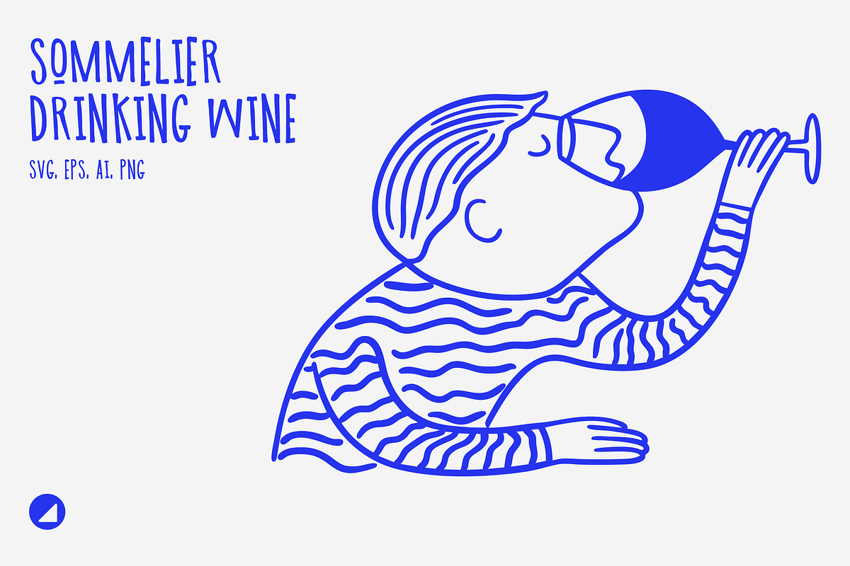 Sommelier Drinking Wine Doodle, a Person Illustration by Danil Polshin